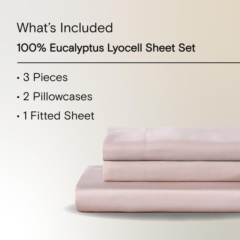 Sijo AiryWeight Tencel Sheet Set, 100% Lyocell Derived from Eucalyptus, Buttery Soft, Architectural Digest Best Cooling Sheets Winner - 3pc - 2 Pillowcases 1 Fitted (Blush, Queen) - Image 2